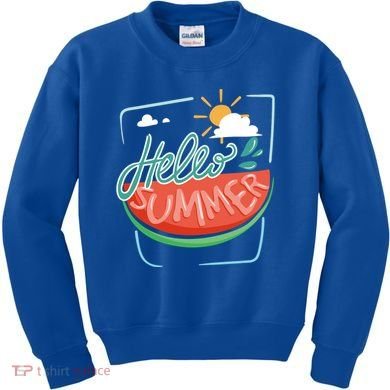 Hello Summer Watermelon Sunshine Kids Sweatshirt