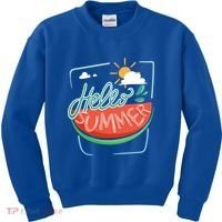 Hello Summer Watermelon Sunshine Kids Sweatshirt thumb 0