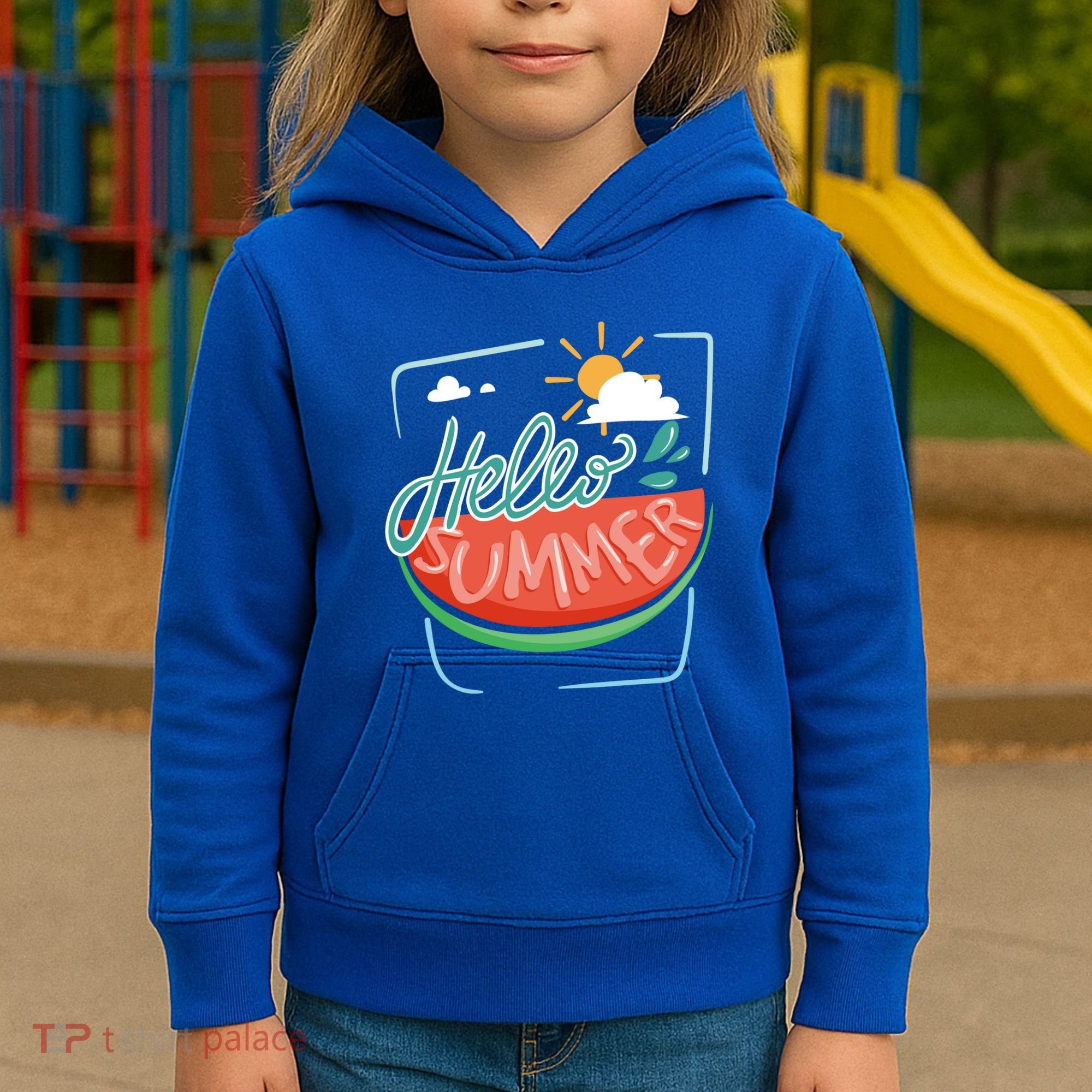 Hello Summer Watermelon Sunshine Kids Hoodie