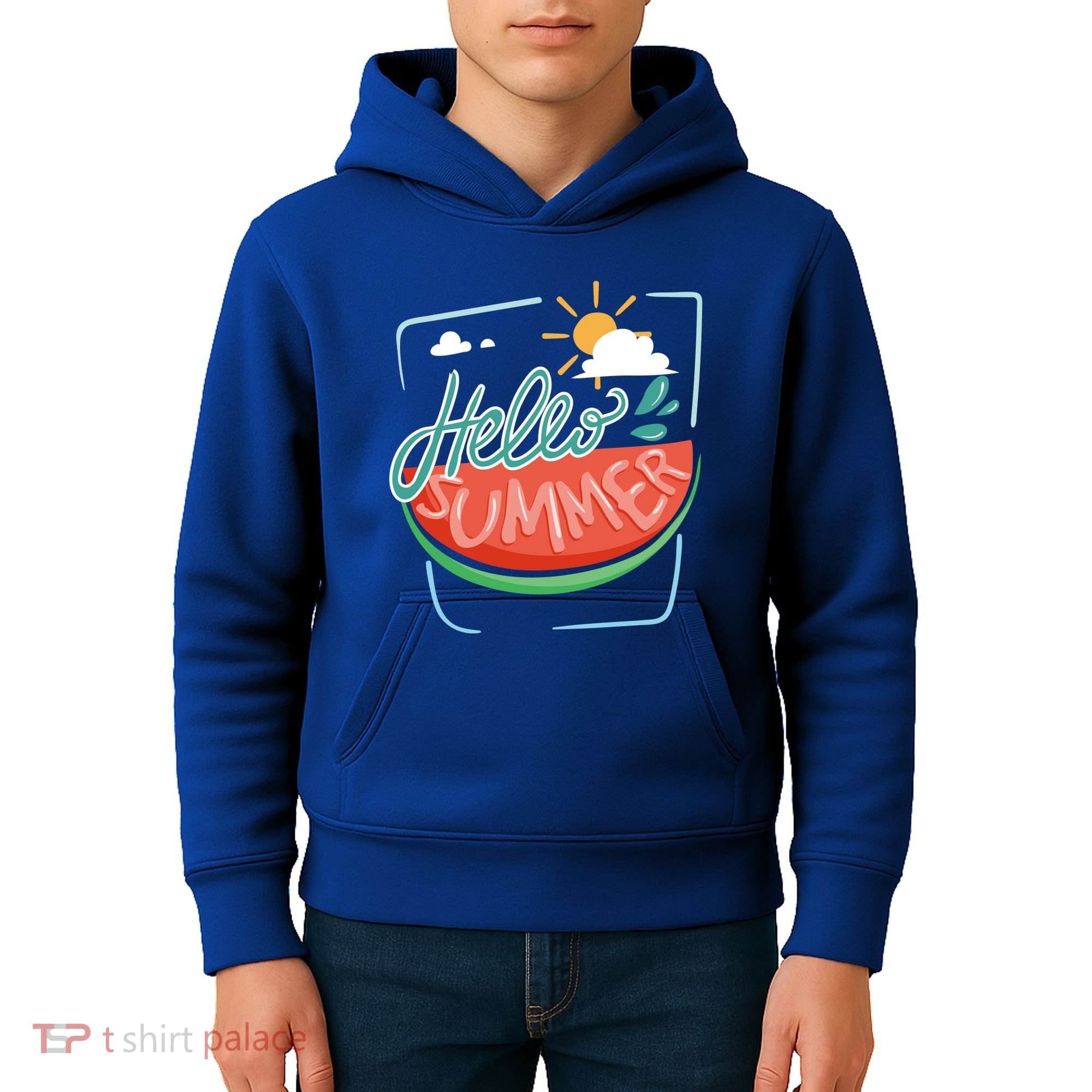 Hello Summer Watermelon Sunshine Kids Hoodie