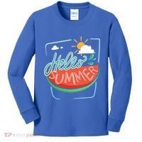 Hello Summer Watermelon Sunshine Kids Long Sleeve Shirt thumb 0
