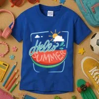 Hello Summer Watermelon Sunshine Kids T-Shirt thumb 3