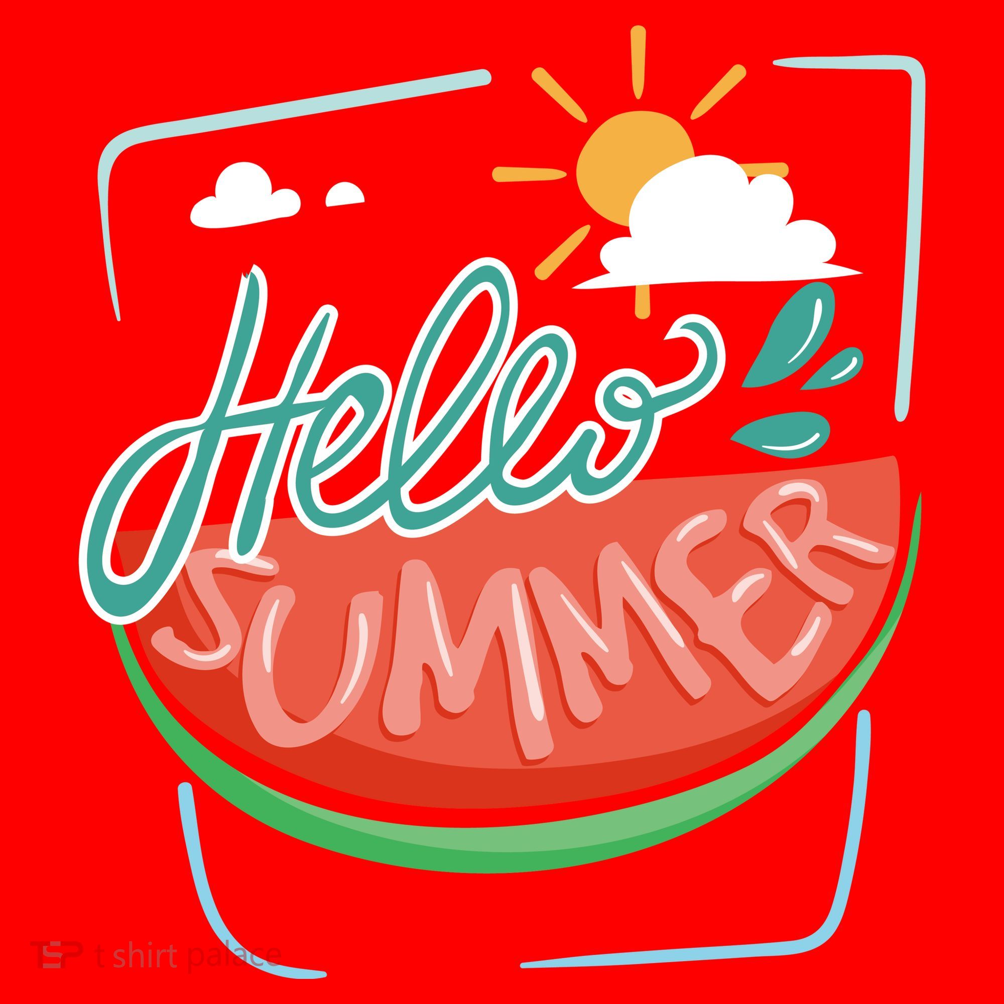Hello Summer Watermelon Sunshine Santa Hat