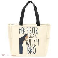 Her Sister Was A Witch Bro Funny Halloween Tote Bag thumb 0