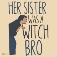 Her Sister Was A Witch Bro Funny Halloween Tote Bag thumb 4