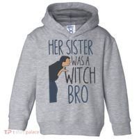 Her Sister Was A Witch Bro Funny Halloween Toddler Hoodie thumb 0