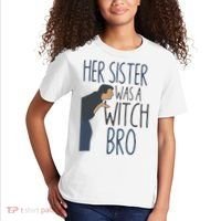 Her Sister Was A Witch Bro Funny Halloween Kids T-Shirt thumb 2