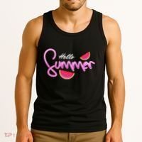 Hello Summer Watermelon Retro Tank Top thumb 3