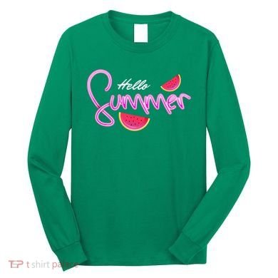 Hello Summer Watermelon Retro Long Sleeve Shirt