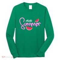 Hello Summer Watermelon Retro Long Sleeve Shirt thumb 0