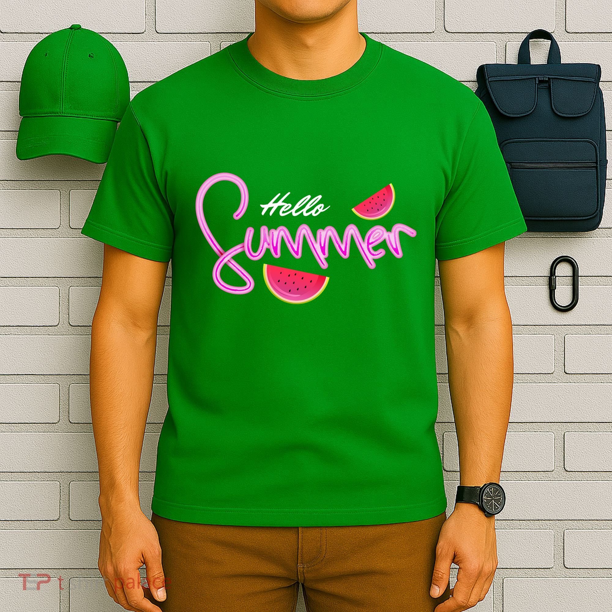 Hello Summer Watermelon Retro T-Shirt