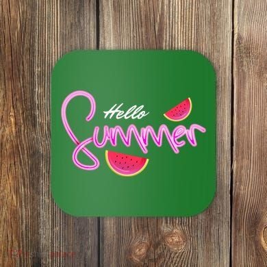 Hello Summer Watermelon Retro Coaster