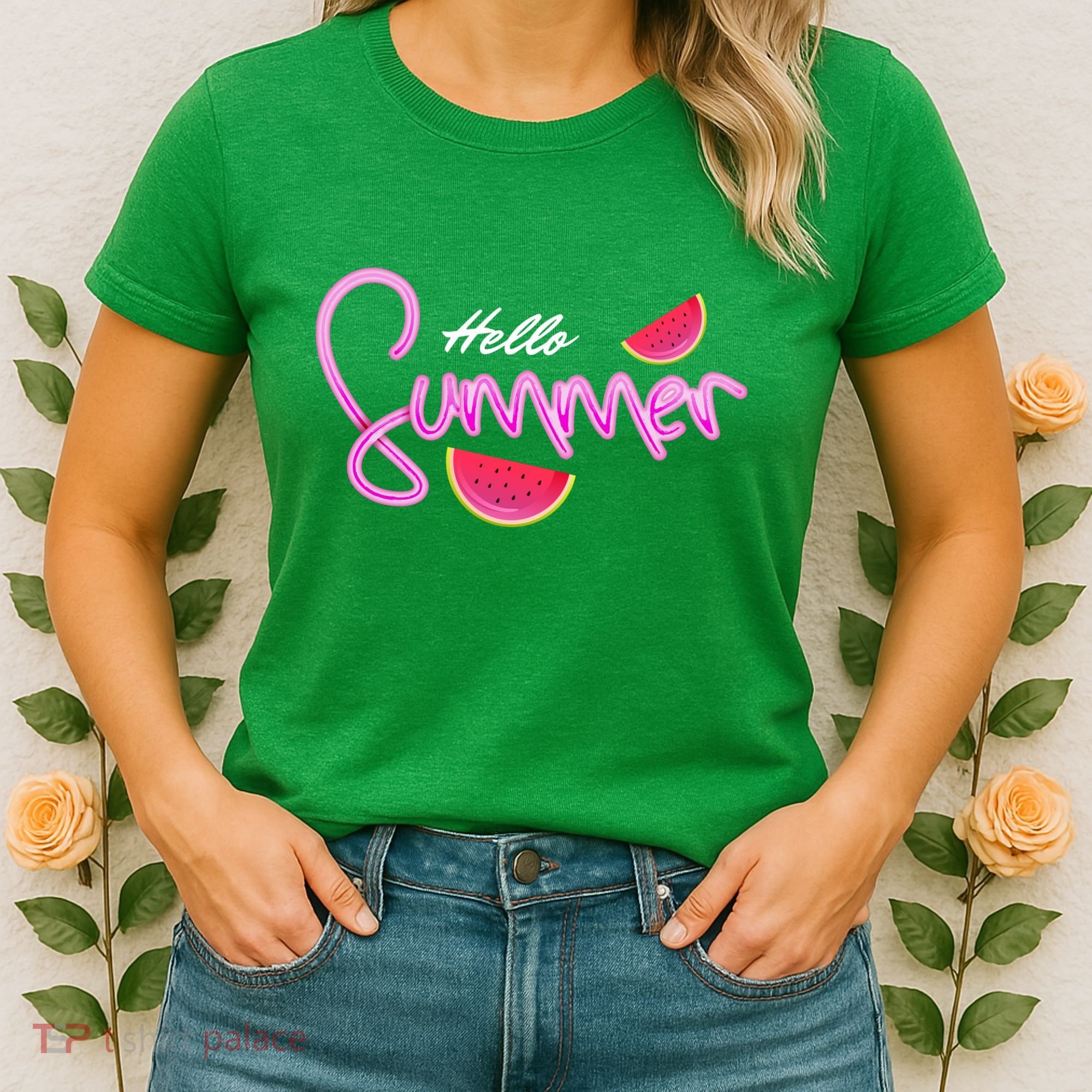 Hello Summer Watermelon Retro Women's T-Shirt