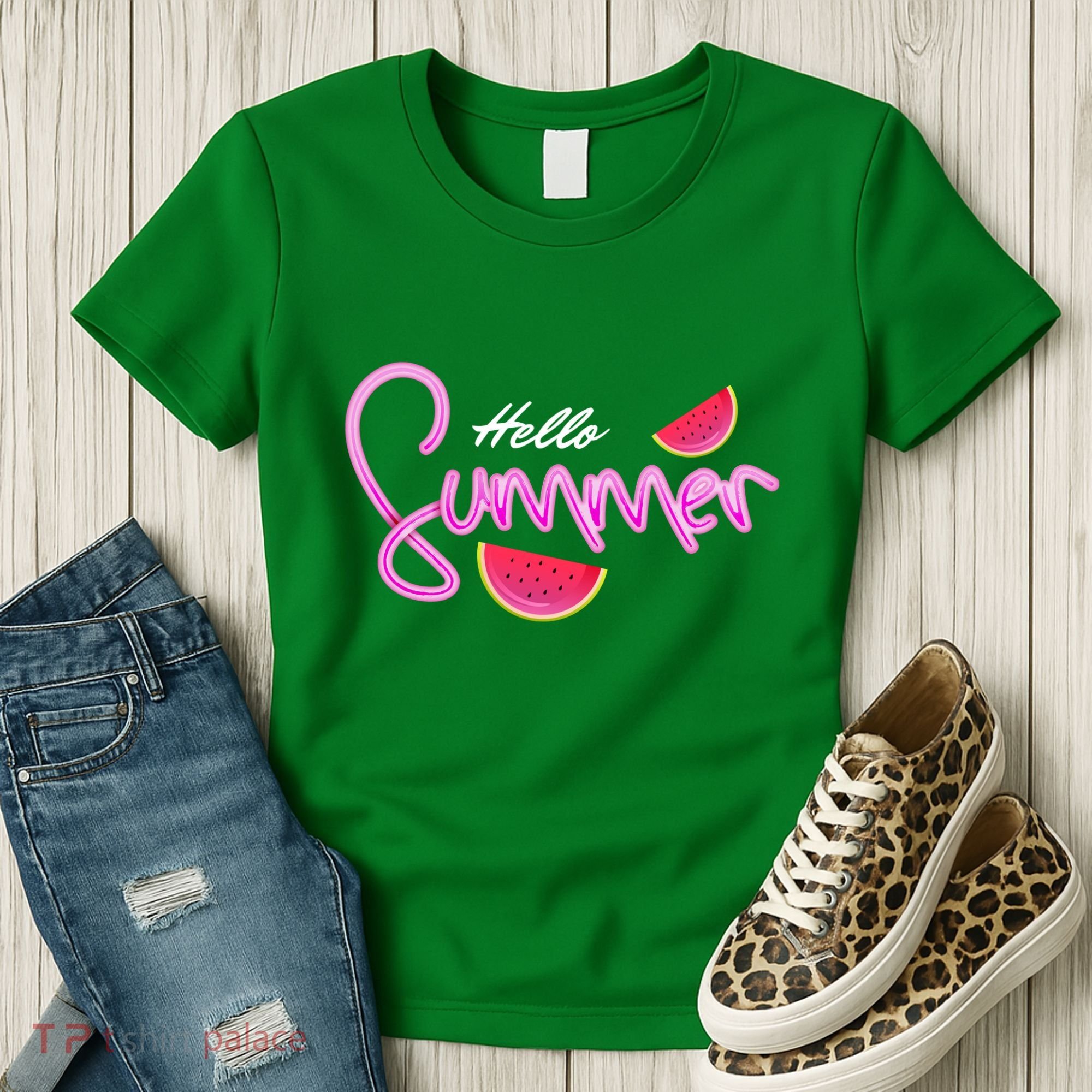 Hello Summer Watermelon Retro Women's T-Shirt