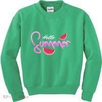 Hello Summer Watermelon Retro Kids Sweatshirt thumb 0
