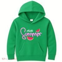Hello Summer Watermelon Retro Kids Hoodie thumb 0