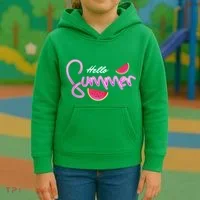 Hello Summer Watermelon Retro Kids Hoodie thumb 3