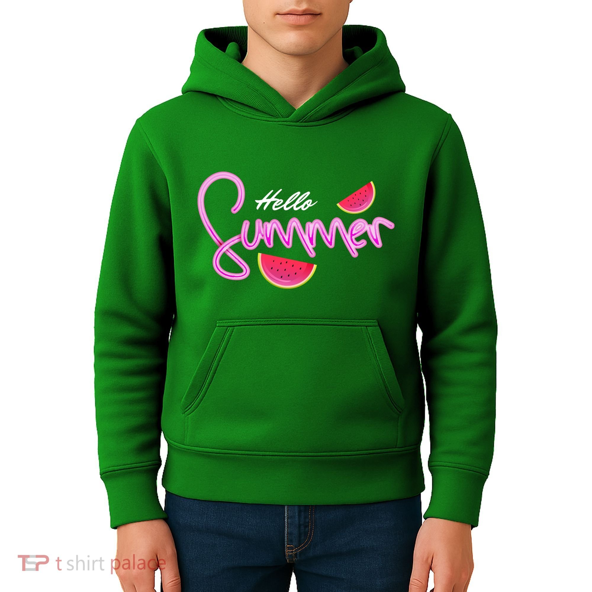 Hello Summer Watermelon Retro Kids Hoodie