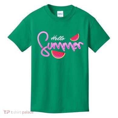 Hello Summer Watermelon Retro Kids T-Shirt