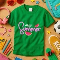 Hello Summer Watermelon Retro Kids T-Shirt thumb 3