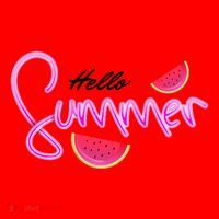 Hello Summer Watermelon Retro Santa Hat thumb 1