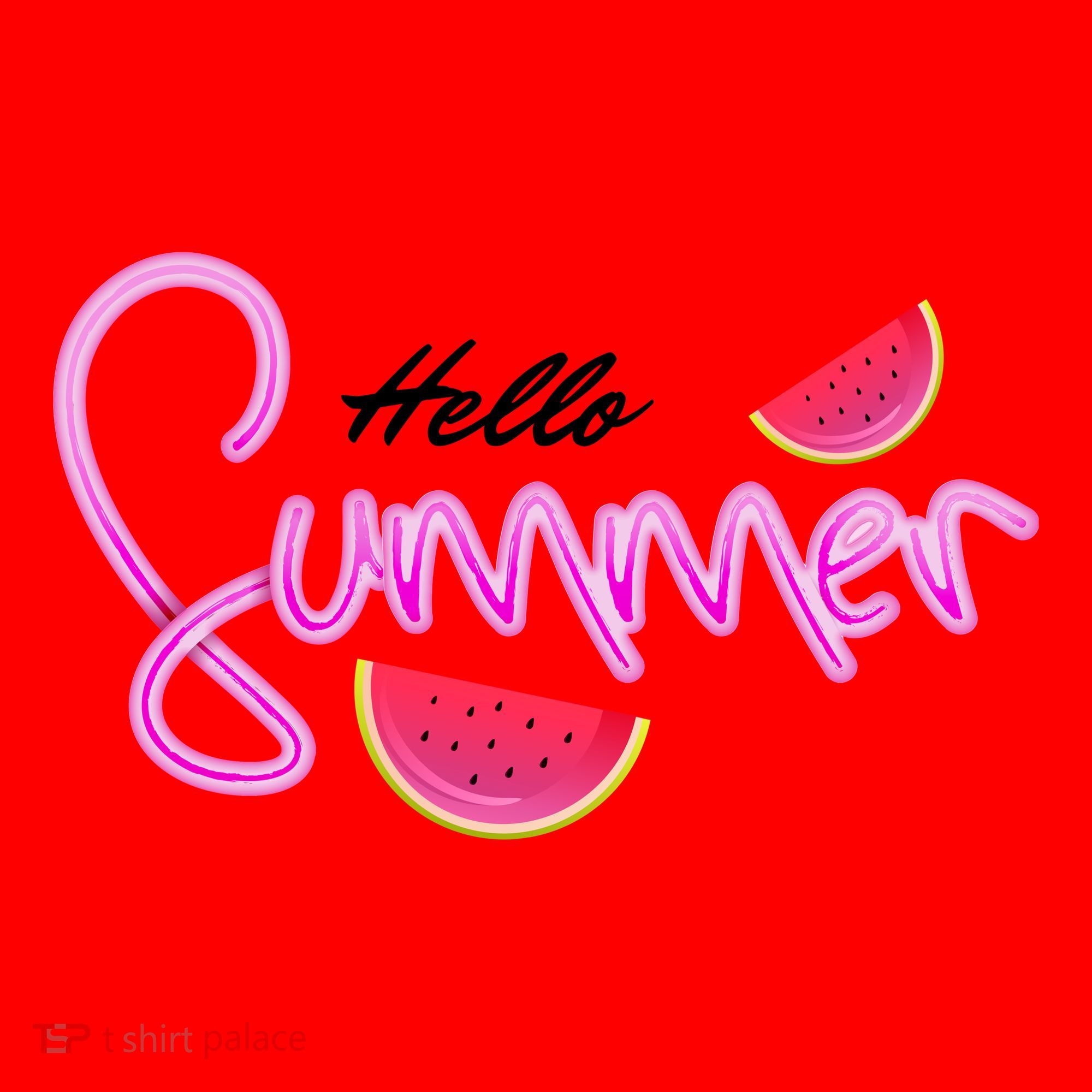 Hello Summer Watermelon Retro Santa Hat