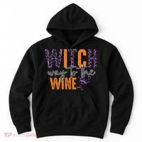 Halloween Spooky Witch Way To The Wine Drinking Matching Family Hoodie thumb 0