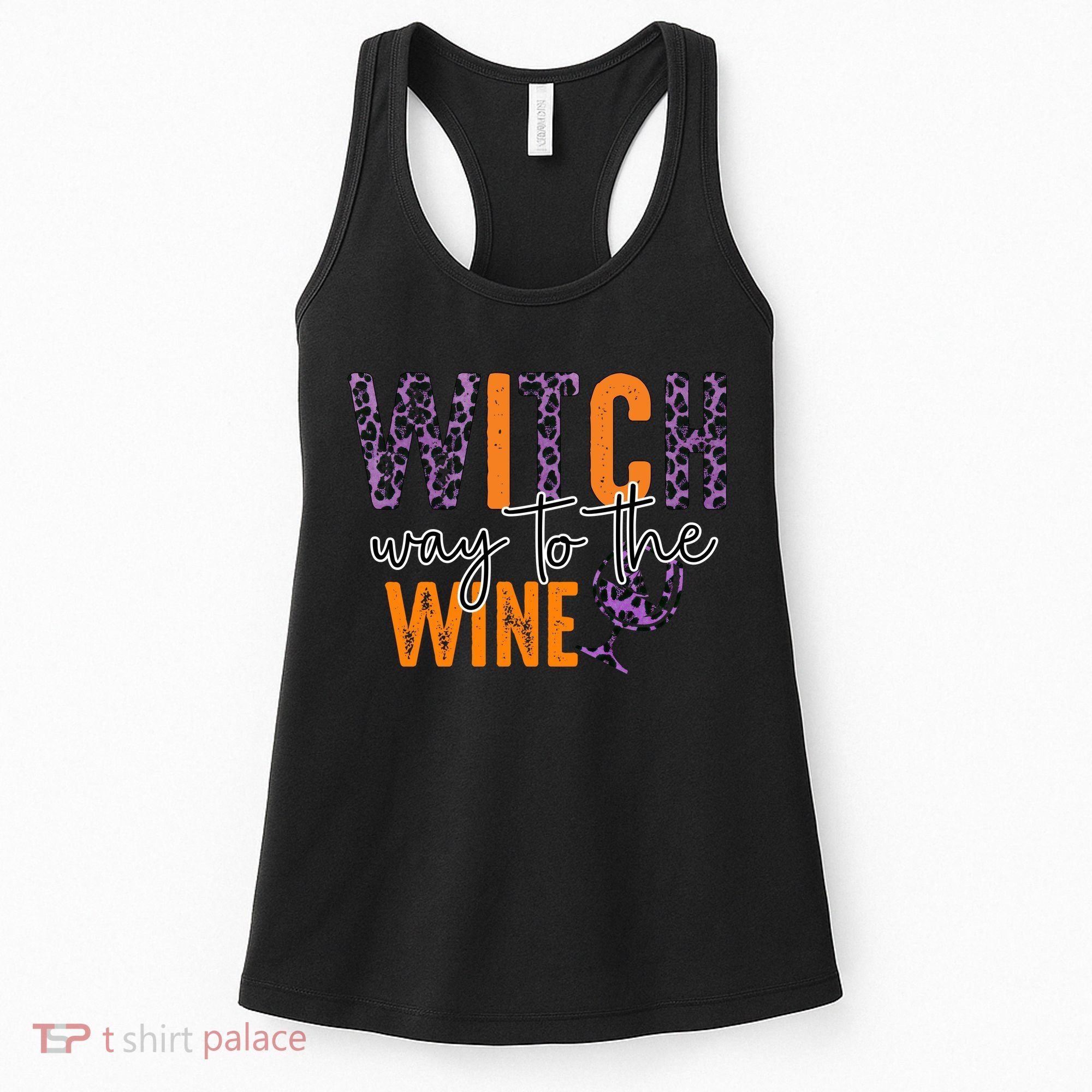 Halloween Spooky Witch Way To The Wine Drinking Matching Family Women's Tank Top
