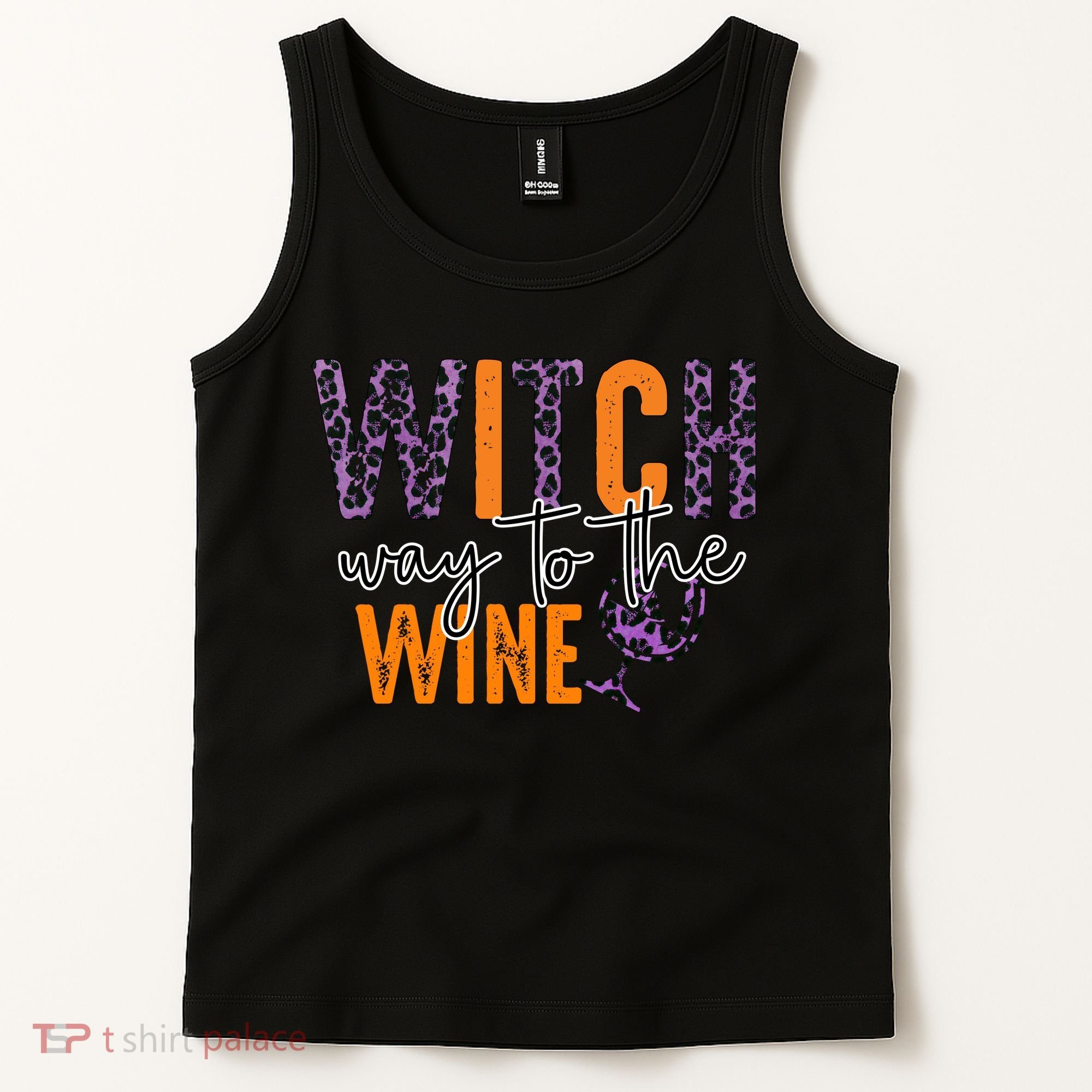 Halloween Spooky Witch Way To The Wine Drinking Matching Family Tank Top
