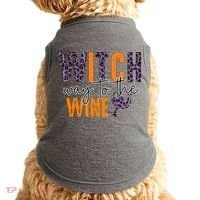 Halloween Spooky Witch Way To The Wine Drinking Matching Family Doggie Tank thumb 0