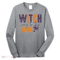 Halloween Spooky Witch Way To The Wine Drinking Matching Family Long Sleeve Shirt thumb 0