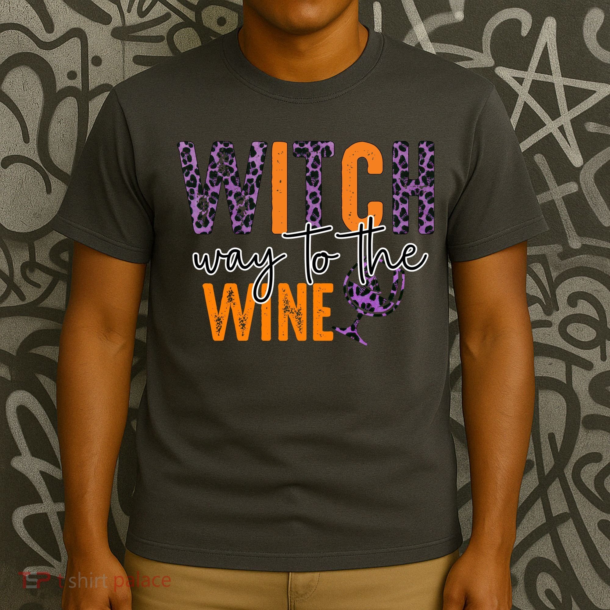 Halloween Spooky Witch Way To The Wine Drinking Matching Family T-Shirt