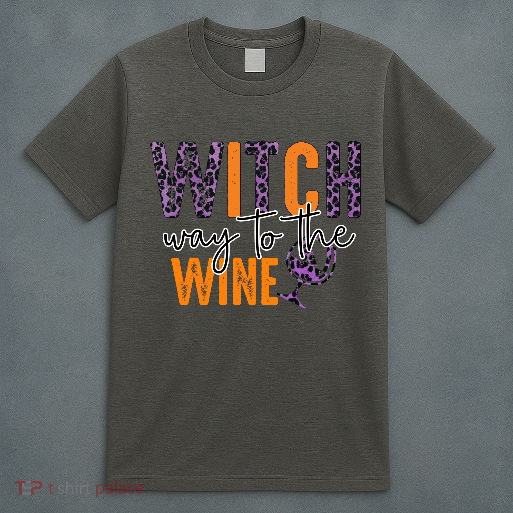 Halloween Spooky Witch Way To The Wine Drinking Matching Family T-Shirt