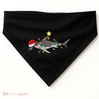 Hammerhead Shark Xmas Tree Lighting Santa Shark Christmas Gift USA-Made Doggie Bandana thumb 0