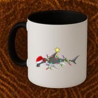 Hammerhead Shark Xmas Tree Lighting Santa Shark Christmas Gift Coffee Mug thumb 2