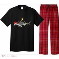 Hammerhead Shark Xmas Tree Lighting Santa Shark Christmas Gift Pajama Set thumb 0