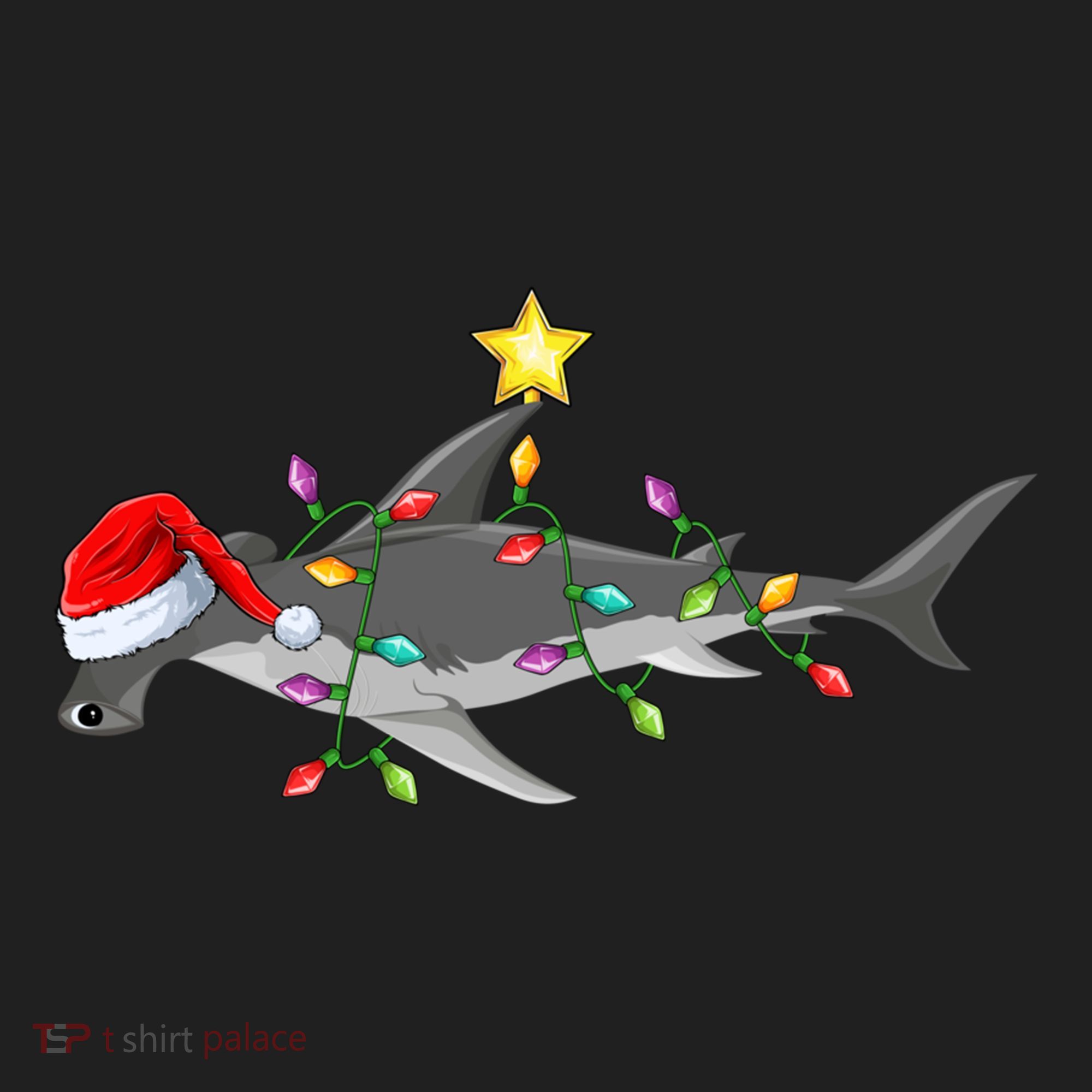Hammerhead Shark Xmas Tree Lighting Santa Shark Christmas Gift Hat