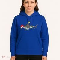 Hammerhead Shark Xmas Tree Lighting Santa Shark Christmas Gift Hoodie thumb 5