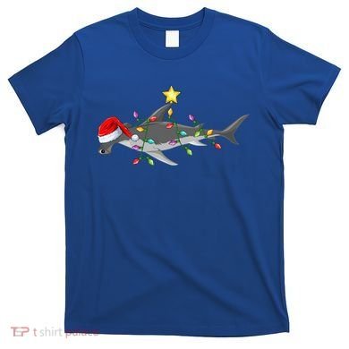 Hammerhead Shark Xmas Tree Lighting Santa Shark Christmas Gift T-Shirt