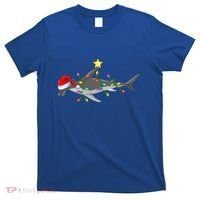 Hammerhead Shark Xmas Tree Lighting Santa Shark Christmas Gift T-Shirt thumb 0
