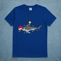 Hammerhead Shark Xmas Tree Lighting Santa Shark Christmas Gift T-Shirt thumb 5
