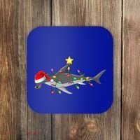Hammerhead Shark Xmas Tree Lighting Santa Shark Christmas Gift Coaster thumb 0