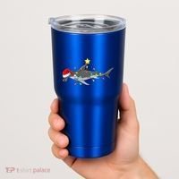 Hammerhead Shark Xmas Tree Lighting Santa Shark Christmas Gift Tumbler thumb 2