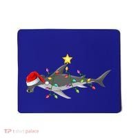 Hammerhead Shark Xmas Tree Lighting Santa Shark Christmas Gift Mousepad thumb 0
