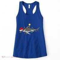 Hammerhead Shark Xmas Tree Lighting Santa Shark Christmas Gift Women's Tank Top thumb 0
