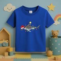 Hammerhead Shark Xmas Tree Lighting Santa Shark Christmas Gift Toddler T-Shirt thumb 3