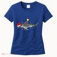 Hammerhead Shark Xmas Tree Lighting Santa Shark Christmas Gift Women's T-Shirt thumb 0