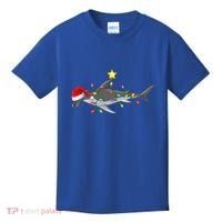 Hammerhead Shark Xmas Tree Lighting Santa Shark Christmas Gift Kids T-Shirt thumb 0