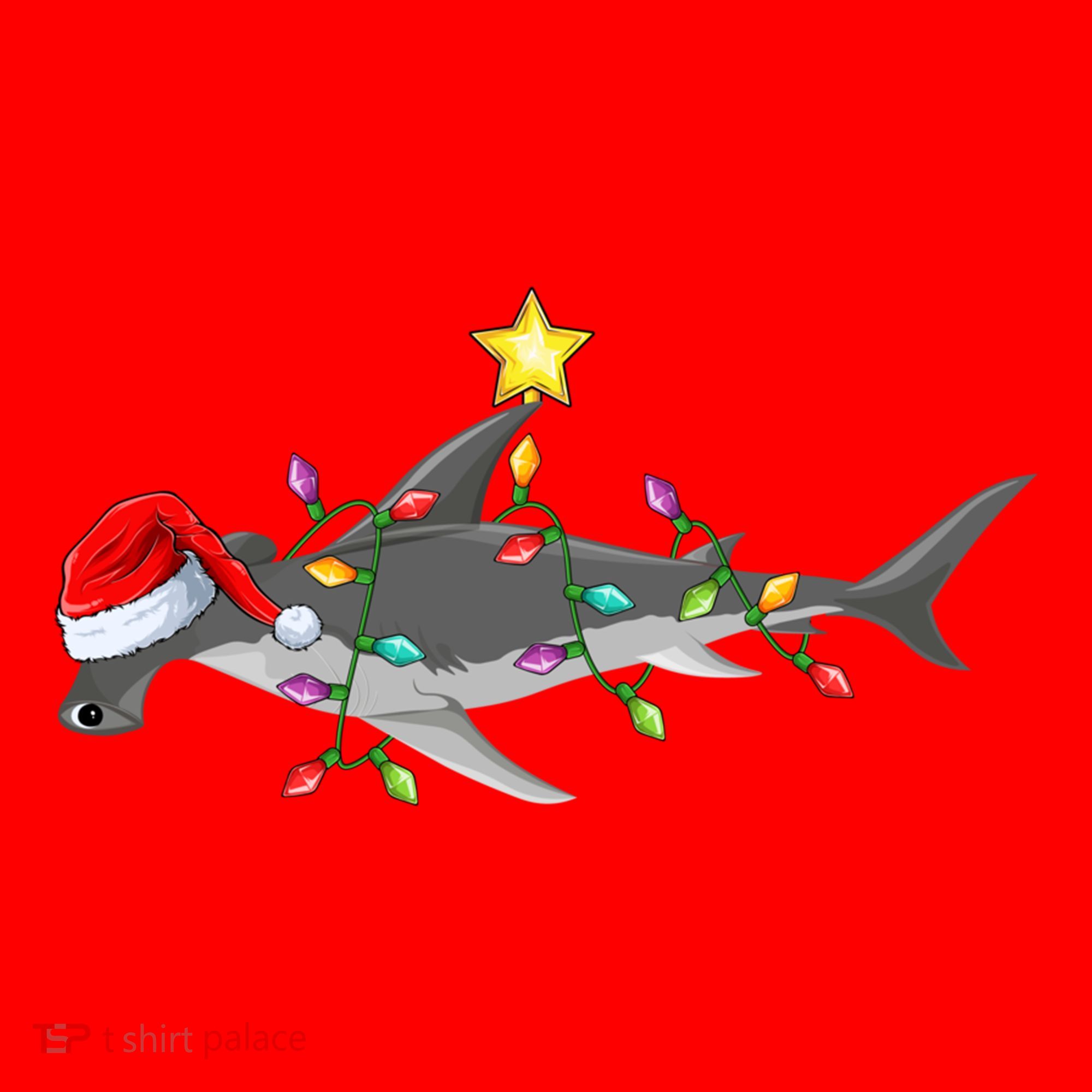 Hammerhead Shark Xmas Tree Lighting Santa Shark Christmas Gift Santa Hat