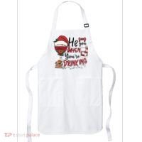 He Sees You When You're Drinking Funny Santa Hat Christmas Lights Apron thumb 0